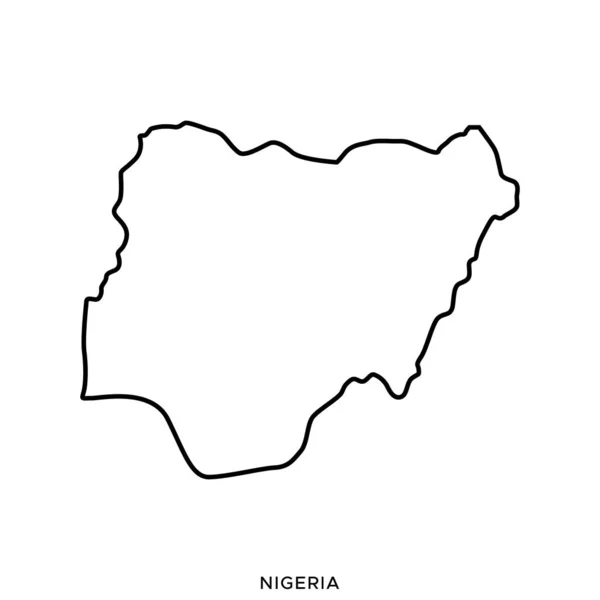 Контурна Карта Нігерії Векторний Шаблон Дизайну Відредагований Інсульт — стоковий вектор