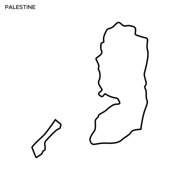 Übersichtskarte Von Palästina Vektor Design Template Essbarer Schlaganfall — Stockvektor