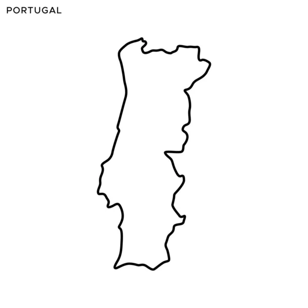 Mapa Contorno Portugal Vector Design Template Curso Editável — Vetor de Stock