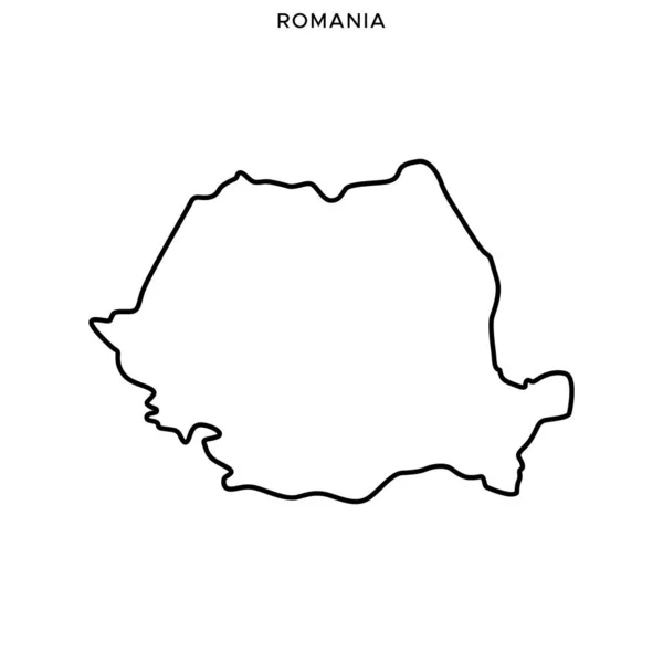 Übersichtskarte Von Rumänien Vector Design Template Essbarer Schlaganfall — Stockvektor