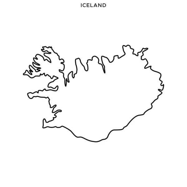 Mapa Esboço Islândia Vector Design Template Curso Editável — Vetor de Stock