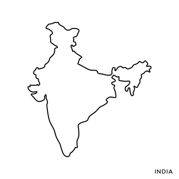 Übersichtskarte Von India Vector Design Template Essbarer Schlaganfall — Stockvektor