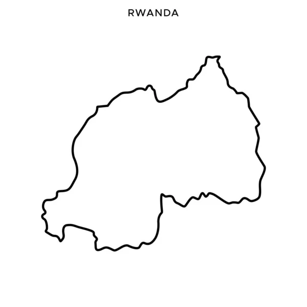 Plattegrond Van Rwanda Vector Design Template Bewerkbare Beroerte — Stockvector
