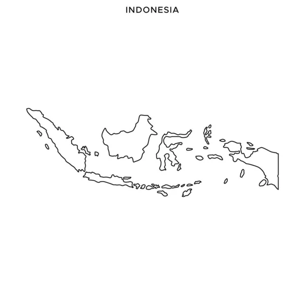 Outline Map Indonesia Vector Design Template Editable Stroke — Stock Vector