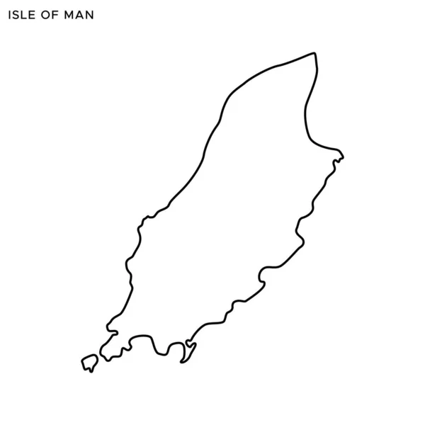 Übersichtskarte Der Isle Man Vector Design Template Essbarer Schlaganfall — Stockvektor