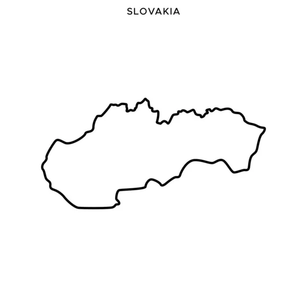 Übersichtskarte Der Slowakei Vector Design Template Essbarer Schlaganfall — Stockvektor