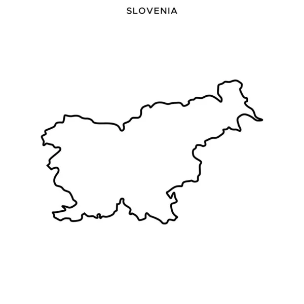 Übersichtskarte Von Slowenien Vektor Design Vorlage Essbarer Schlaganfall — Stockvektor