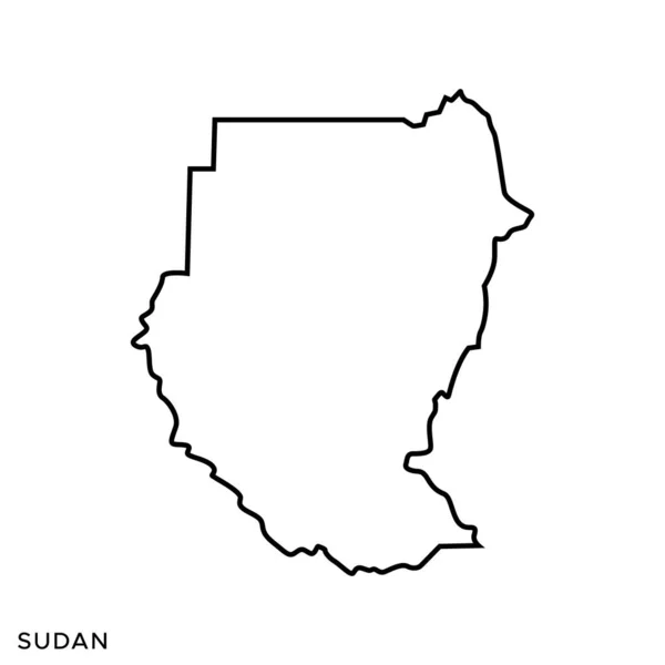 Übersichtskarte Der Sudan Vector Design Template Essbarer Schlaganfall — Stockvektor