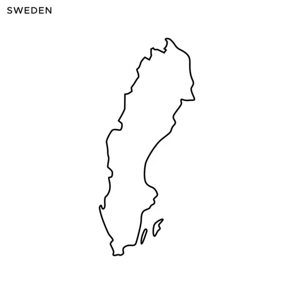 Mapa Esboço Modelo Projeto Vetor Suécia Curso Editável — Vetor de Stock