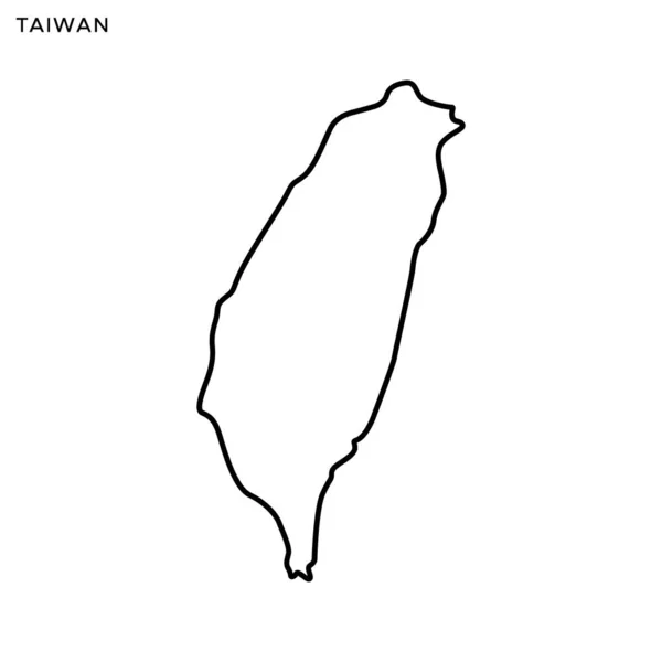 Übersichtskarte Von Taiwan Vector Design Template Essbarer Schlaganfall — Stockvektor