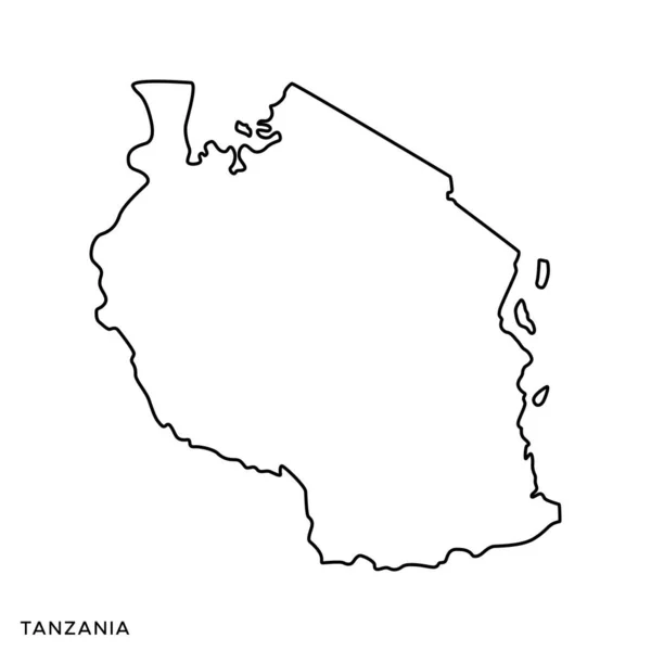 タンザニアベクトル設計テンプレートの概要図 編集可能なストローク — ストックベクタ