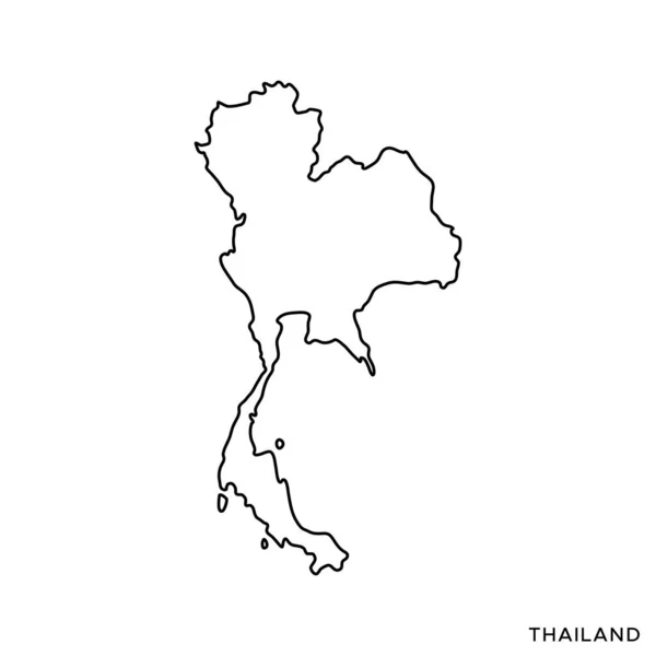 Карта Таїланду Векторний Шаблон Дизайну Відредагований Інсульт — стоковий вектор