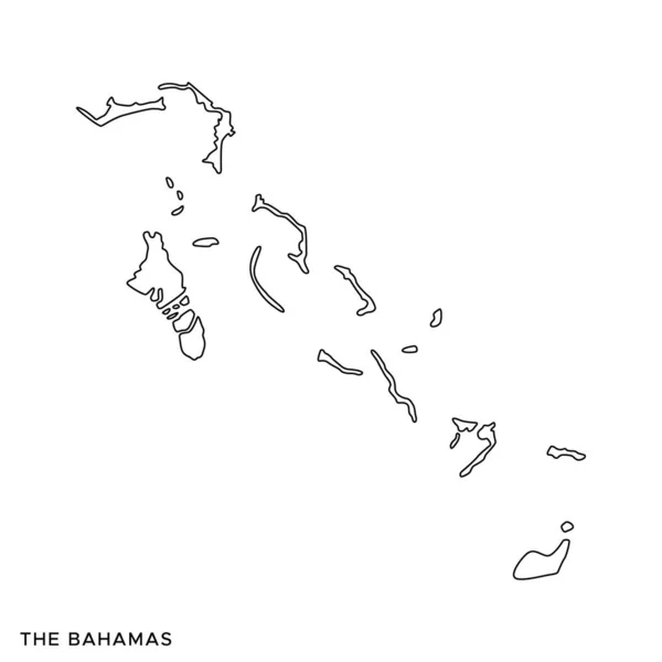 Esquema Mapa Las Bahamas Vector Design Template Carrera Editable — Vector de stock