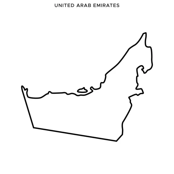 Plattegrond Van Het Vectorontwerp Van Verenigde Arabische Emiraten Bewerkbare Beroerte — Stockvector