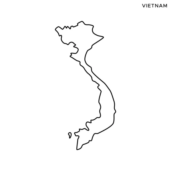 Mapa Vietnam Plantilla Diseño Vectorial Carrera Editable — Vector de stock