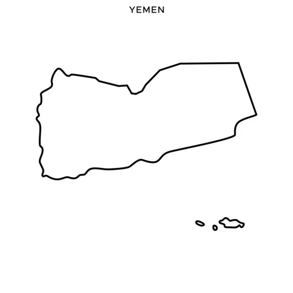 Mapa Esboço Modelo Projeto Vetor Iêmen Curso Editável — Vetor de Stock