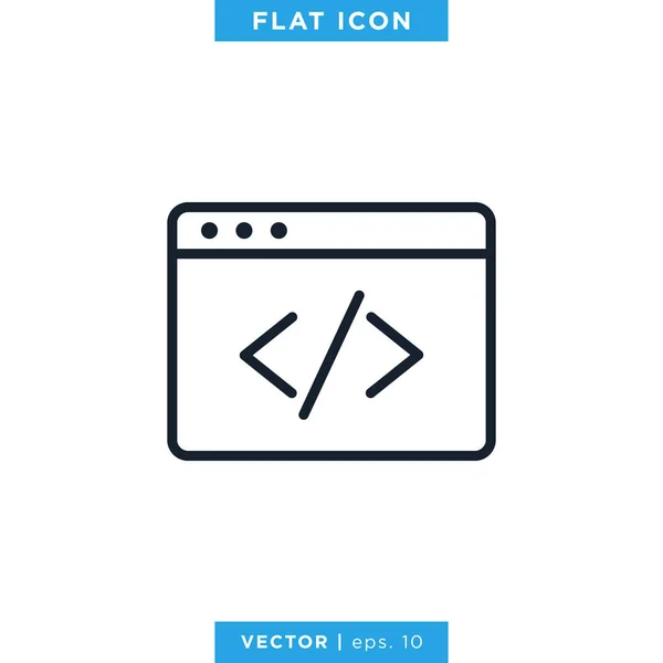 Browser Codering Icon Vector Design Template Bewerkbare Vector Eps — Stockvector