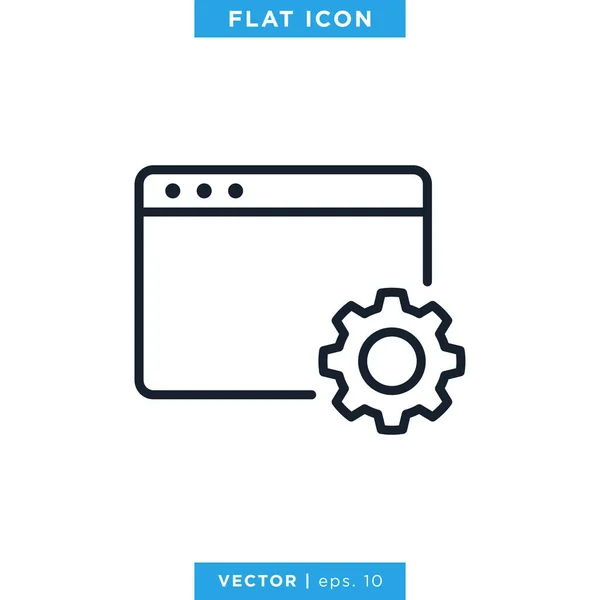 Browser Icon Vector Design Template Browser Einstellungen Symbol Editierbarer Vektor — Stockvektor