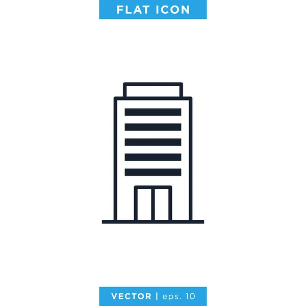 Het Bouwen Van Icon Vector Design Template Bewerkbare Beroerte — Stockvector