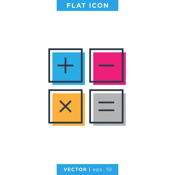 Calculadora Icono Vector Logo Plantilla Diseño Plano — Vector de stock