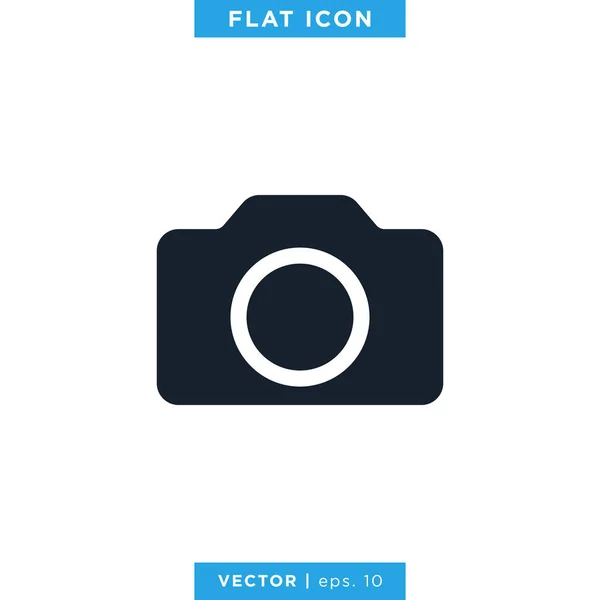 Camera Icon Vector Logo Design Template — Stock Vector