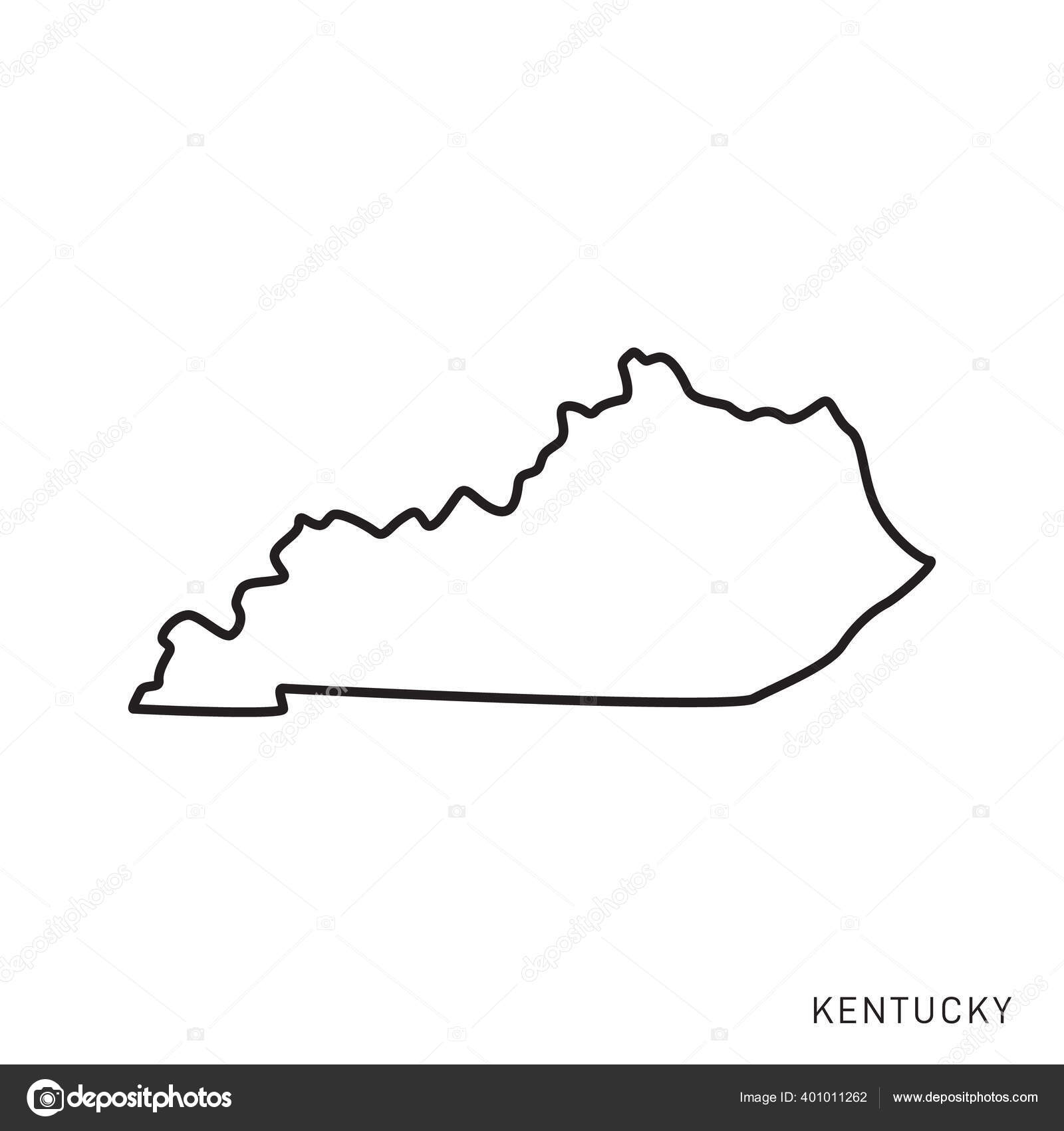 Kentucky Map Vector Outline Design Template Editable Stroke Stock ...