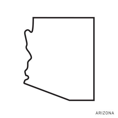 Arizona Harita Vektör Tasarım Şablonu. Düzenlenebilir Vuruş.