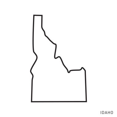 Idaho Harita Vektör Tasarım Şablonu. Düzenlenebilir Vuruş.