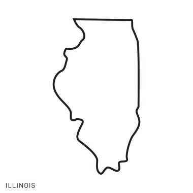 Illinois Harita Vektör Tasarım Şablonu. Düzenlenebilir Vuruş.