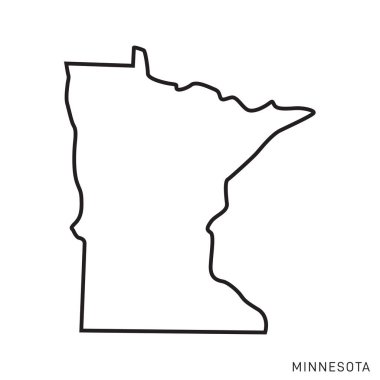 Minnesota Harita Vektör Tasarım Şablonu. Düzenlenebilir Vuruş.