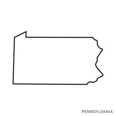 Pennsylvania Harita Vektör Tasarım Şablonu. Düzenlenebilir Vuruş.