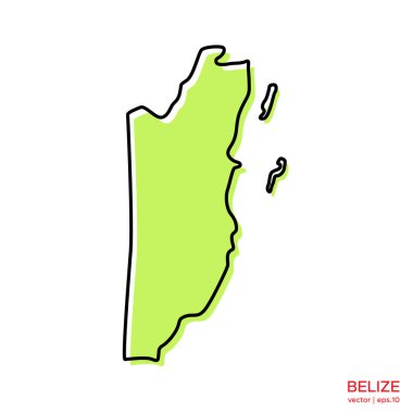 Belize 'nin Yeşil Haritası Tasarım Tasarım Şablonu. Düzenlenebilir Vuruş