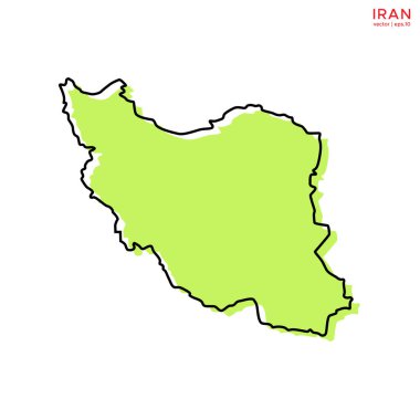 Tasarım Şablonlu Yeşil İran Haritası. Düzenlenebilir Vuruş
