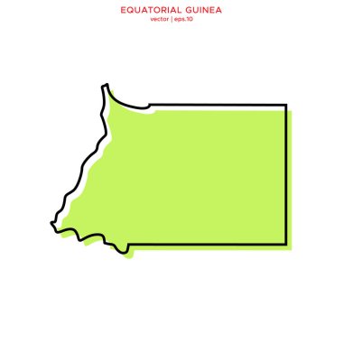 Ekvator Tasarım Şablonlu Yeşil Ekvator Gine Haritası. Düzenlenebilir Vuruş