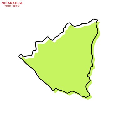 Özet Vektör Tasarım Şablonlu Yeşil Nikaragua Haritası. Düzenlenebilir Vuruş