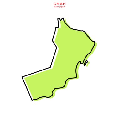 Umman 'ın Yeşil Haritası Tasarım Tasarım Şablonu. Düzenlenebilir Vuruş