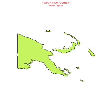 Papua Yeni Gine 'nin Yeşil Haritasında Tasarım Şablonu var. Düzenlenebilir Vuruş