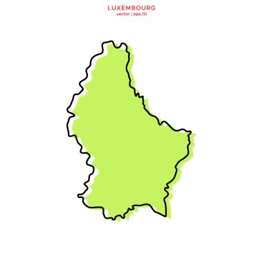 Lüksemburg 'un Yeşil Harita Tasarım Şablonu. Düzenlenebilir Vuruş