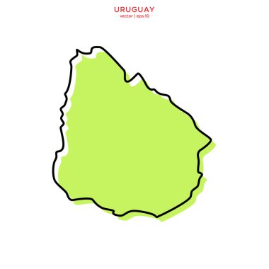 Taslak Vektör Tasarım Şablonlu Yeşil Uruguay Haritası. Düzenlenebilir Vuruş