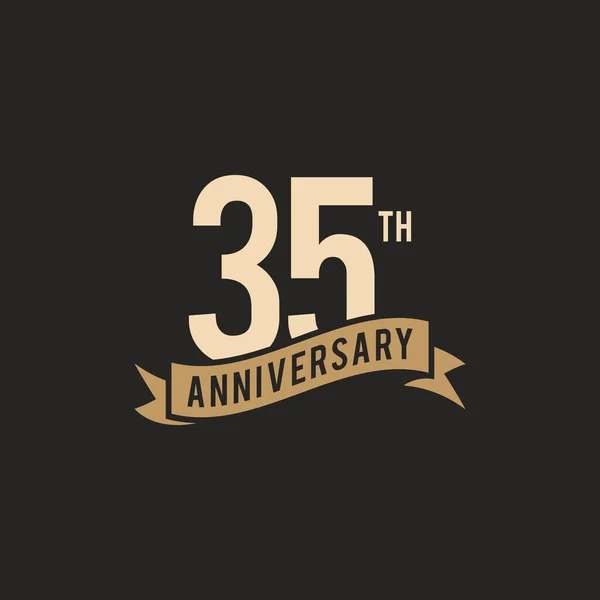 Plantilla Diseño Del Logotipo Del Icono Celebración Del 35º Aniversario — Archivo Imágenes Vectoriales