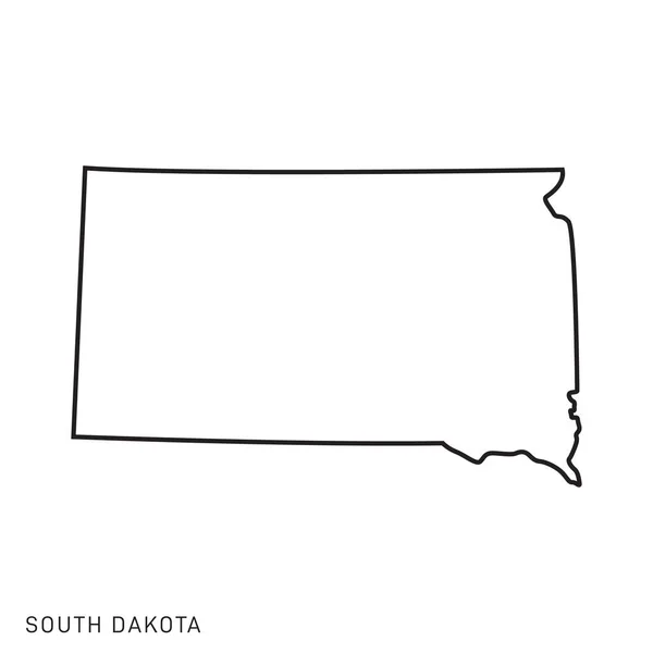 Güney Dakota Harita Vektör Tasarım Şablonu. Düzenlenebilir Vuruş.