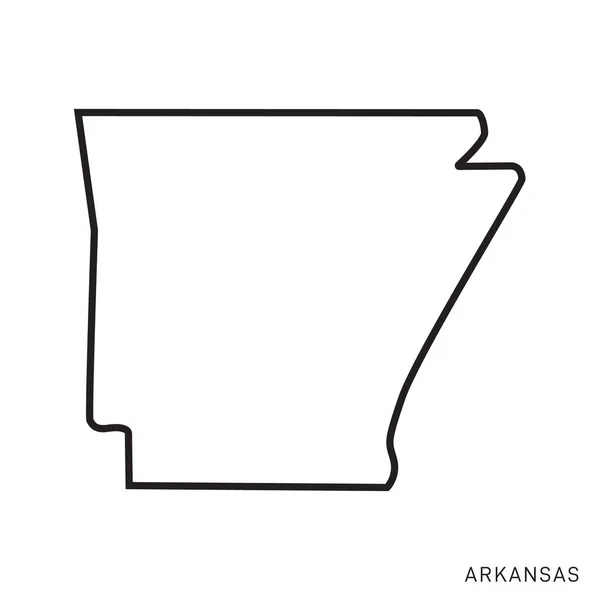 Arkansas Map Vector Outline Design Template Upravitelný Tah — Stockový vektor