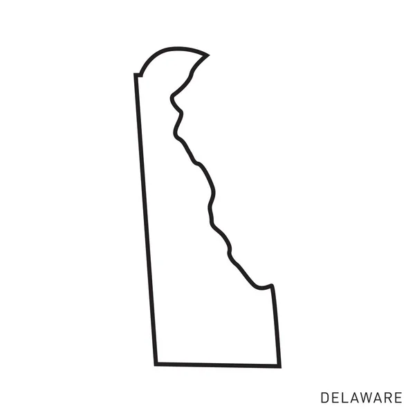 Delaware Map Vector Outline Design Template Colpo Modificabile — Vettoriale Stock
