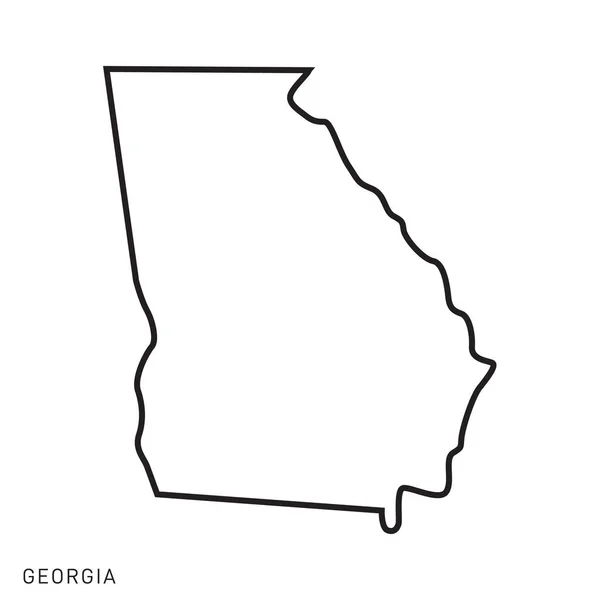ジョージア州地図ベクトル概要デザインテンプレート 編集可能なストローク — ストックベクタ