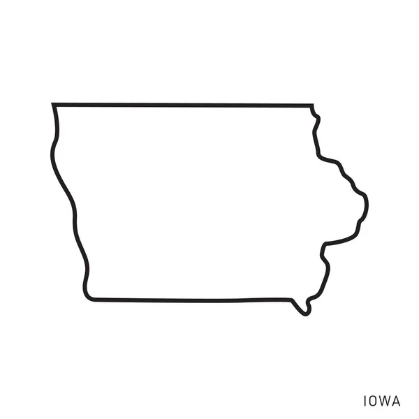 Iowa Karte Vector Outline Design Template Essbarer Schlaganfall — Stockvektor