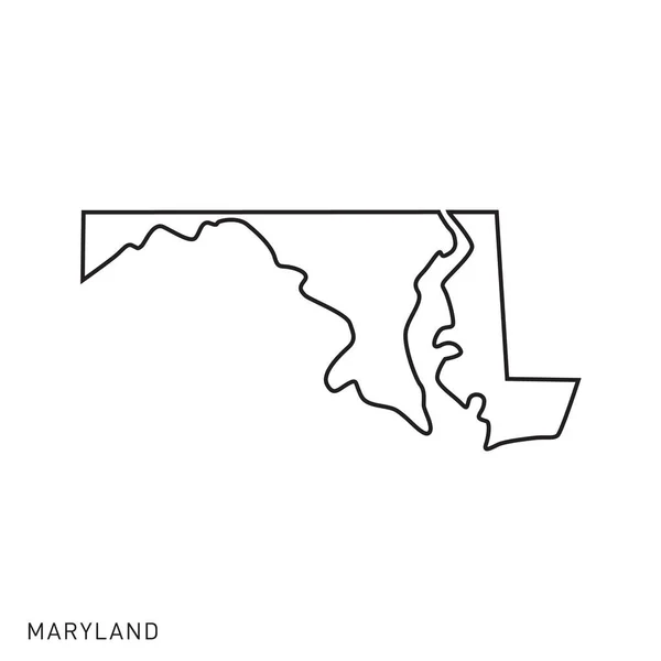 Maryland Map Vector Outline Design Template Colpo Modificabile — Vettoriale Stock