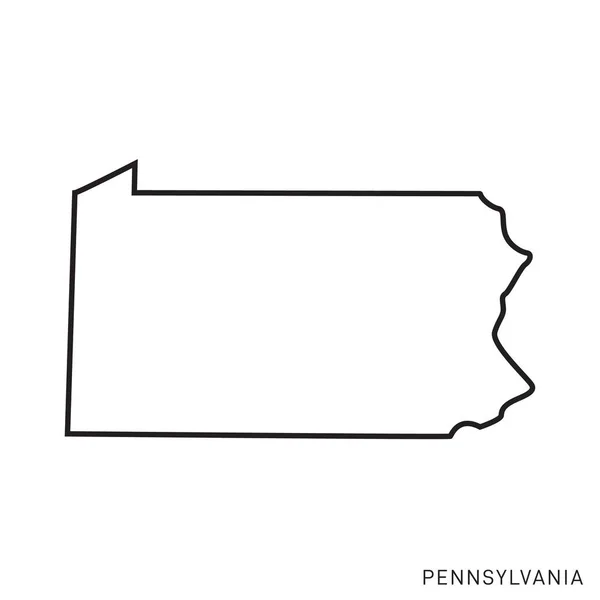 Pennsylvania Map Vector Outline Design Template Colpo Modificabile — Vettoriale Stock