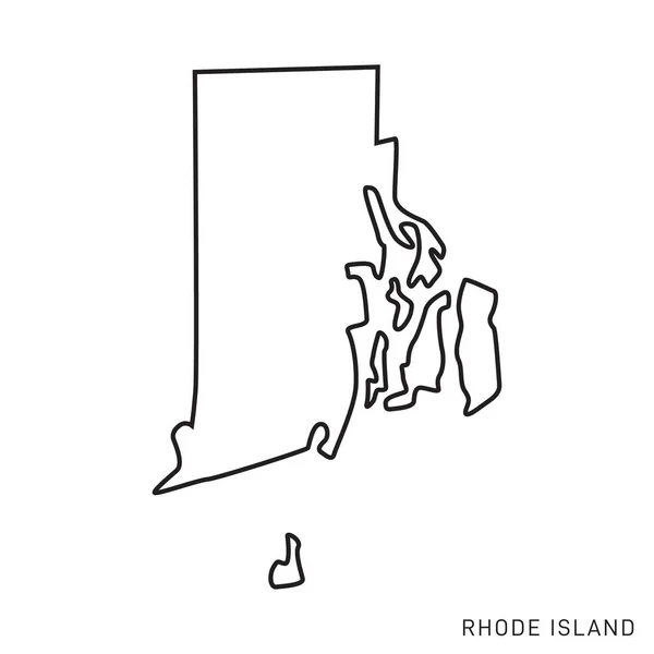 Rhode Island Map Vector Outline Ontwerp Template Bewerkbare Beroerte — Stockvector
