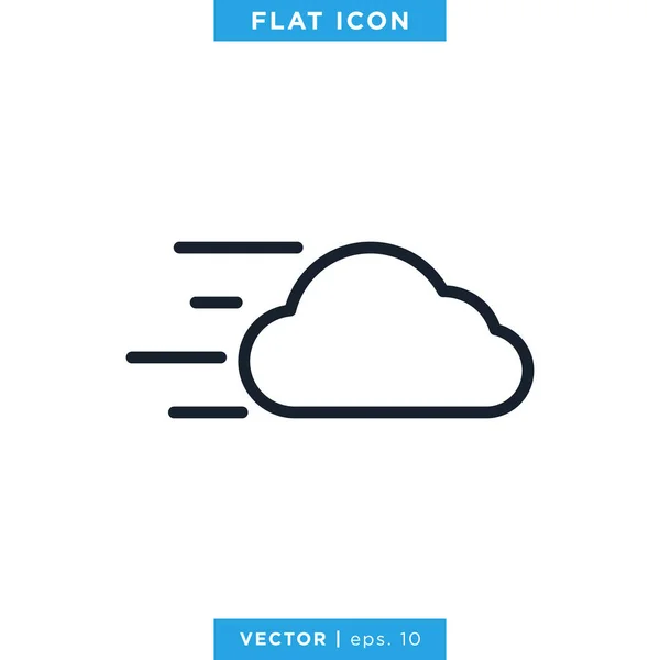 Cloud Icon Vector Design Template Essbarer Schlaganfall — Stockvektor