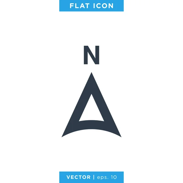 Modèle Logo Vectoriel Icône Compas Flèche Direction Nord — Image vectorielle
